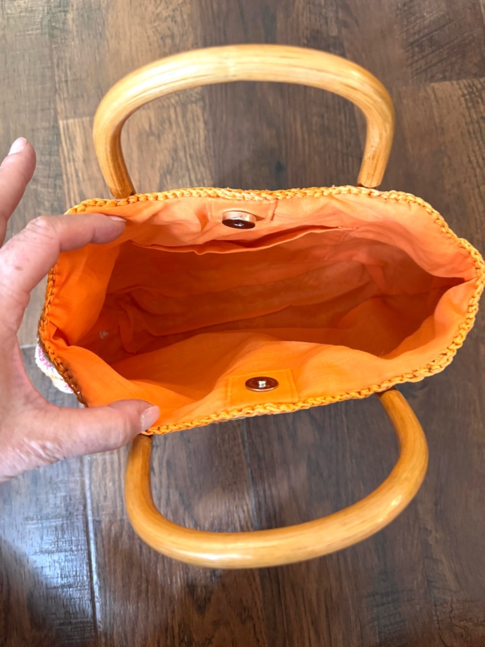 Top handle raffia bag, NWOT - Picture 7 of 11